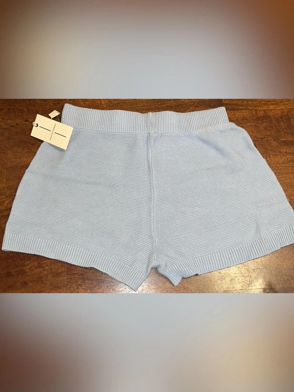 Cozy Light Blue Knit Sweater & Shorts Set